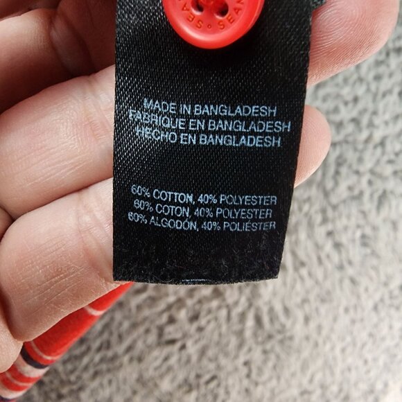 Sean John Shirt Mens 6XL Red Plaid Button-Up Short Sleeve Cotton Polyester - Picture 3 of 9